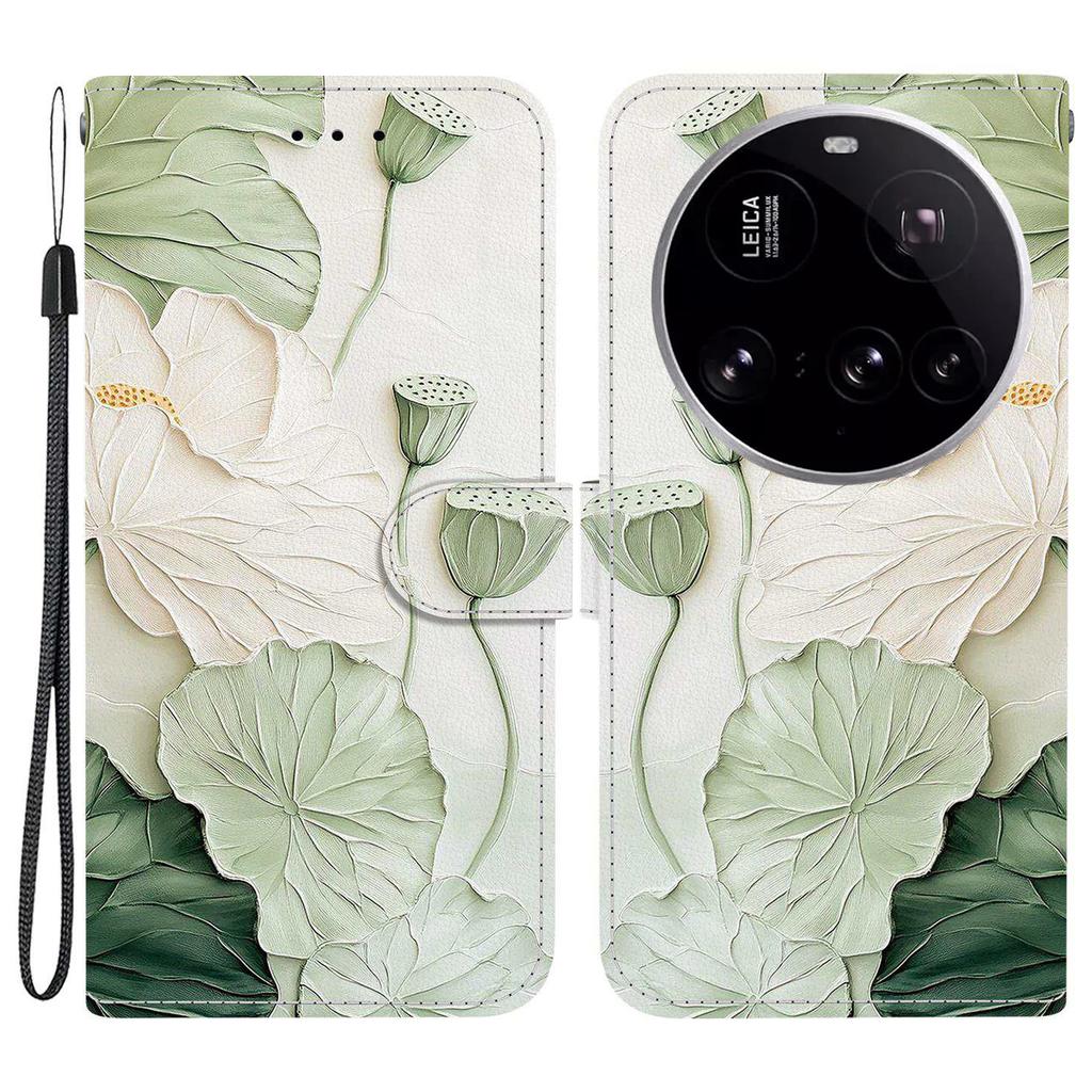 For Xiaomi 15 Ultra Wallet Case Pattern Printing Leather Stand Phone Cover with Strap