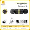 M20 IP68 3-Pin Flame Retardant Waterproof Dustproof Terminal Block Connector for Lighting Electronics.