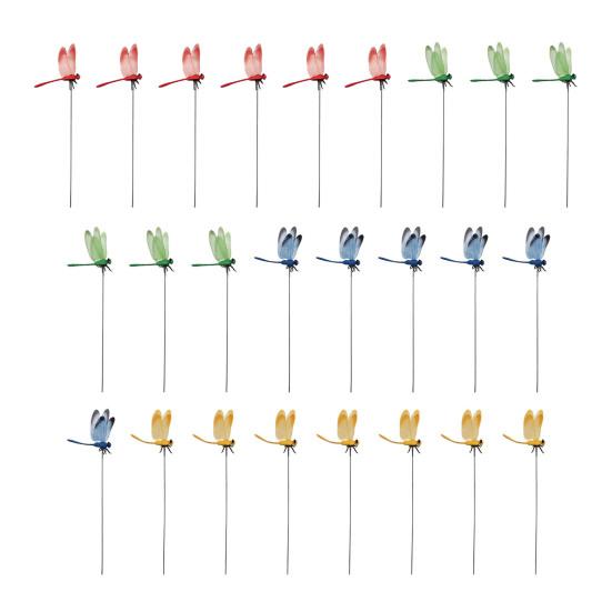 

Yousheng 25Pcs Fake Dragonfly Garden Stake Decoration Indoor Outdoor Yard Lawn Patio Artificial Dragonfly Stake Planter Pot 3D Simulation Dragonfly