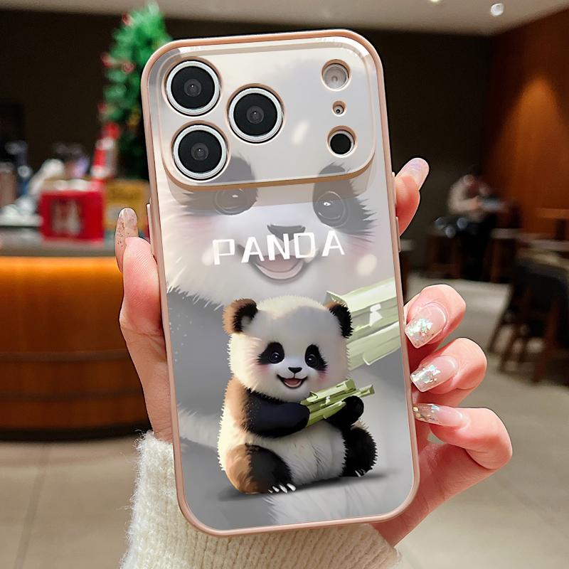 Magnetic For Magsafe Case For iPhone 17 Pro Max Lovely Baby Panda Pattern Skin Feeling Cover For iPhone 16 15 14 13 Pro Max