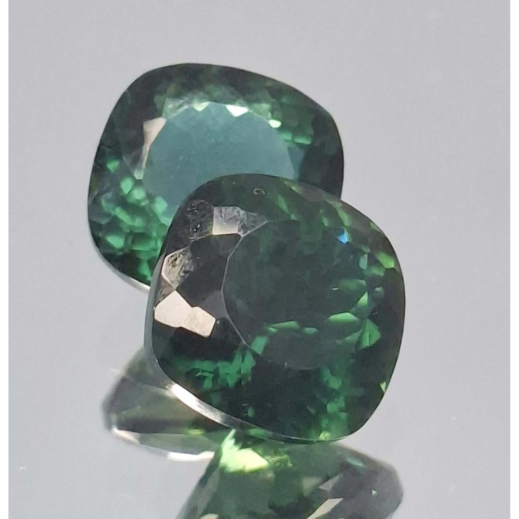 Green Tourmaline Natural 22-24 Ct Cushion Cut Pair Fabulous Loose Gemstone