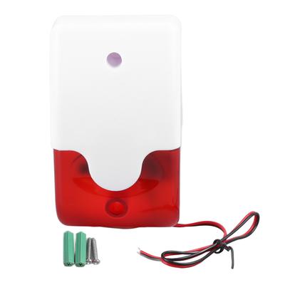 Sirena lampeggiante con luce stroboscopica e allarme cablato da 220 V, con suono flash, per sistema di allarme di sicurezza domestica