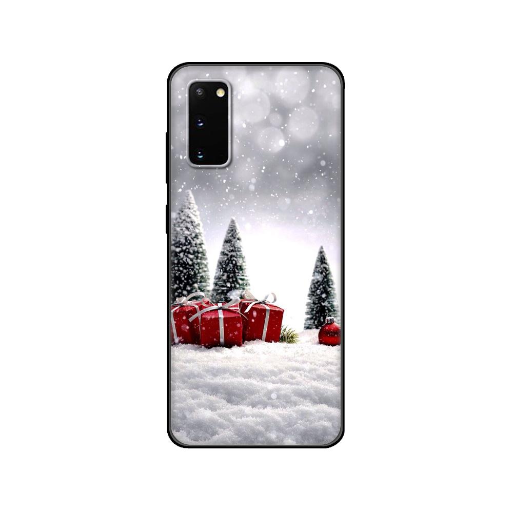 Black tpu Case For Samsung galaxy S20 /S20 PLUS/S20 ultra/S20+ /S20FE back cover Cute Christmas