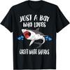 Just A Boy Who Loves Great White Sharks T-Shirt