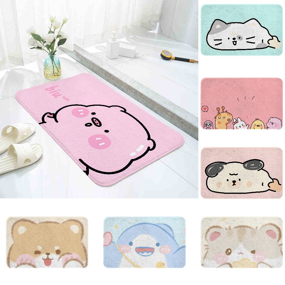 Cartoon Pink Cute Rabbit Bear Dog Floor Mats Home Laundry Rug Carpet For Living Room Decor Lounge Area Antislip Foot Mat Doormat