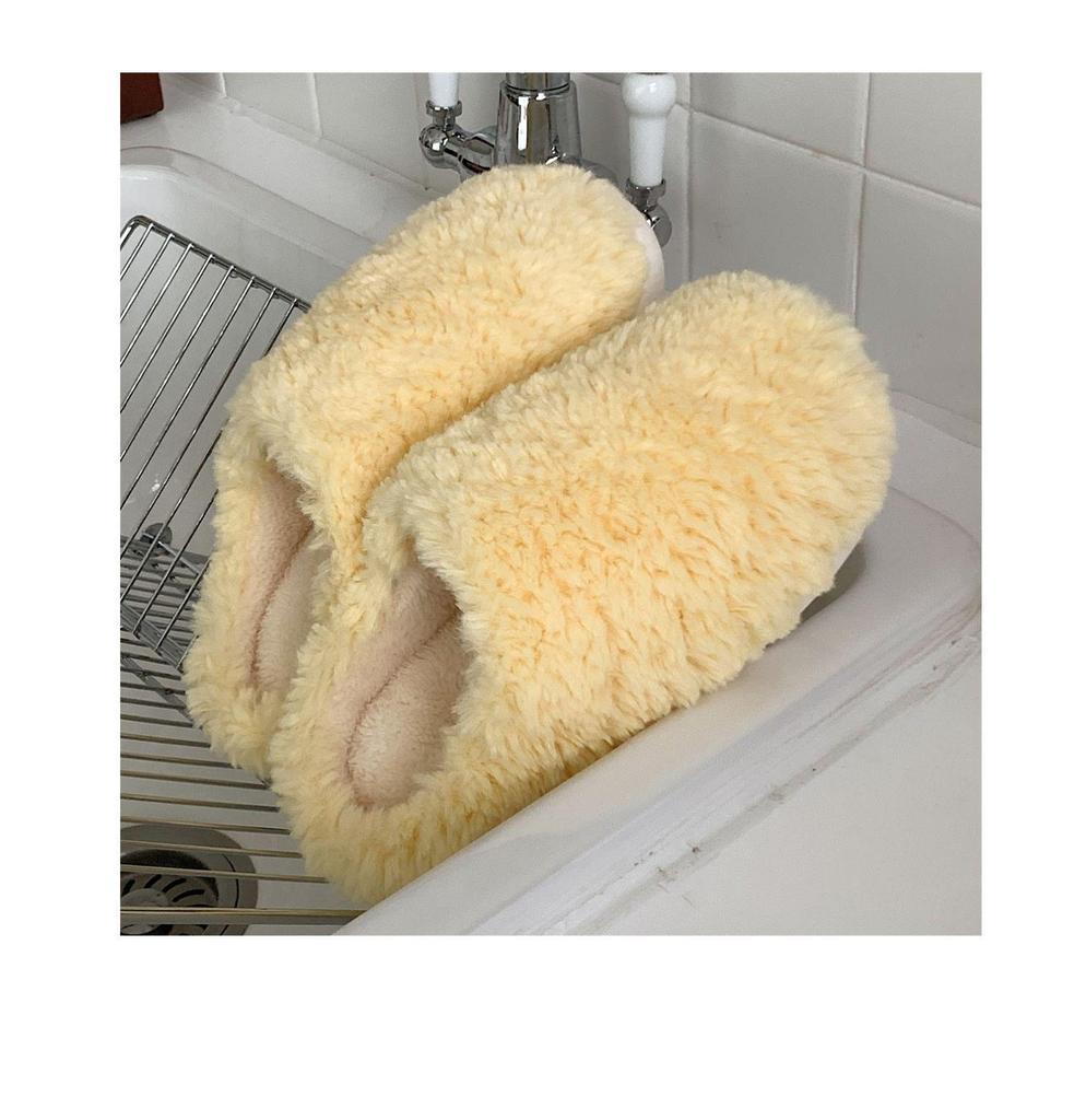 Winter Women's Plush Maternity Slippers - Japanese Style, Warm Wrap-Toe Indoor Cotton Shoes