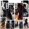 Animal Black Horse Phone Case For Samsung Galaxy S24 S25 Edge S26 Ultra S23 S22 S21 Plus S20 FE + Personalized Print Cover Galax