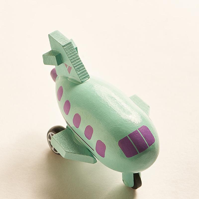 Kids Mini Wooden Cars Truck Aircraft Model Toy Montessori Wooden Education Colorful Vehicle Toys Simulation Cars Decoration Gift