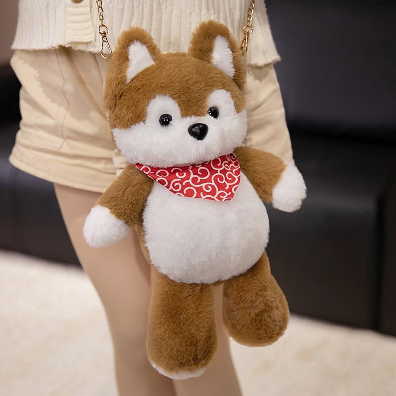 Cute Cute Wolf Bag Plush Toy Doll Girl Shoulder Bag Messenger Bag Children'S Soothing Doll