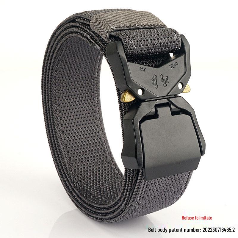 Męski pas taktyczny z aluminiową klamrą szybkozapinającą i elastycznym nylonowym płótnem
