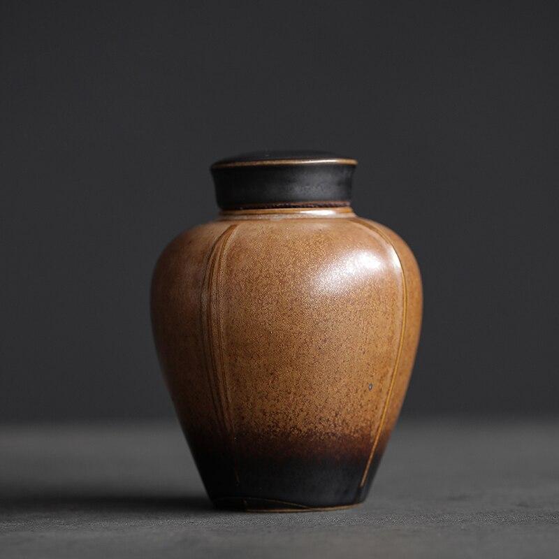 

275 мл Керамическая чайница с эффектом печной глазури Маленькая герметичная банка Креативная банка для хранения Влагозащищенная банка для хранения жёлтый