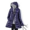 Women Warm Winter Hooded Down Jacket Ultra Light White Duck Down Coat Slim Casual Long Coat Autumn Women