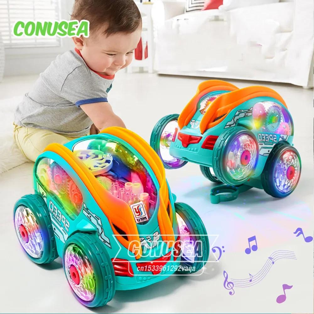 Rc Stunt Truck Toy Model Car Electric Universal 360 Degree Rotating Colorfyl Light Music Vehicle Kids Toys Gifts Children's Day