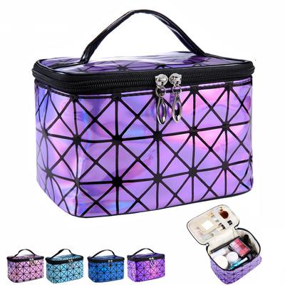 Functional Cosmetic Bag Women Fashion PU Leather Travel Make Up Necessaries Organizer Zipper Makeup Case Pouch Toiletry Kit Bag
