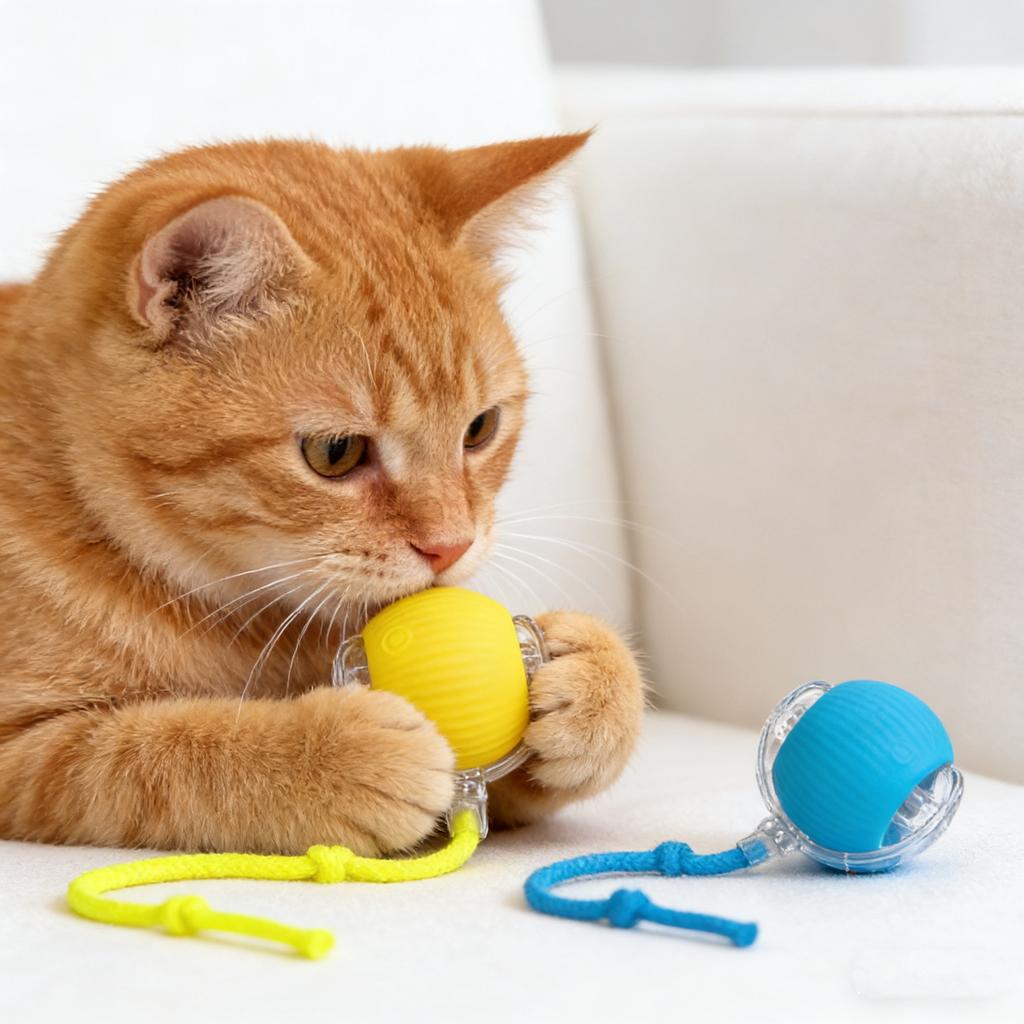 Duurzame automatische speelbal, speelgoedbal, hulpmiddel voor zelfvermaak en stressvermindering met touw, huisdierbenodigdheden, springbal