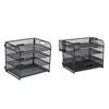 Office Desktop Organizers and Accessories, 4 Tiered File Tray Organizers with Sliding Drawer and 2 Pen Holder