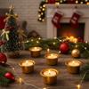 Festliche Goldene Aluminium Kerzenbecher Kerzenständer Einsätze Halter Tropfschalen Sicher für Zuhause Feiertags-Party Dekoration