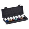 VEVOR Lug Nut Impact Socket Set, 1/2 inch Drive Metric 6-Point Deep Socket Set, 7 Total Lug Nut Sizes 17/19/21/22/23/24/27mm