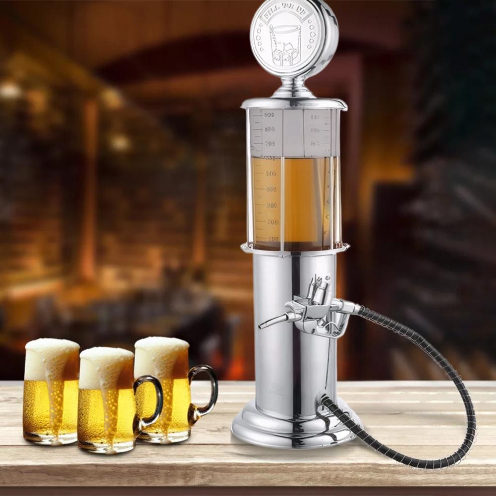 

Creative Pump Liquor Dispenser Single Head Beer Tower Beverage Dispenser Gas Station Style For Whiskey Bar Tool Accessories серебряный