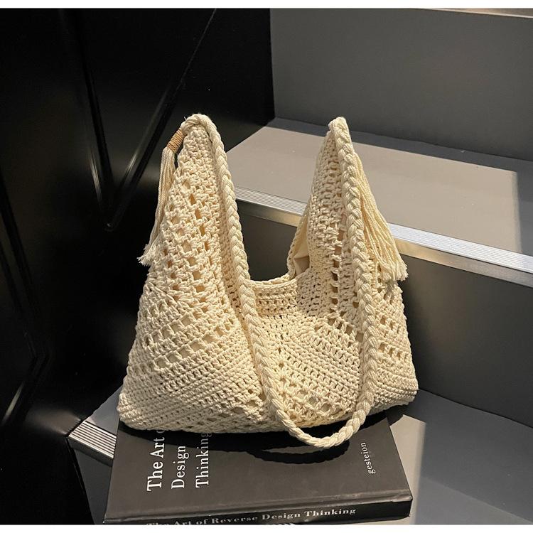 Straw bag hand-woven large capacity fashion versatile woven bag seaside vacation beach bag