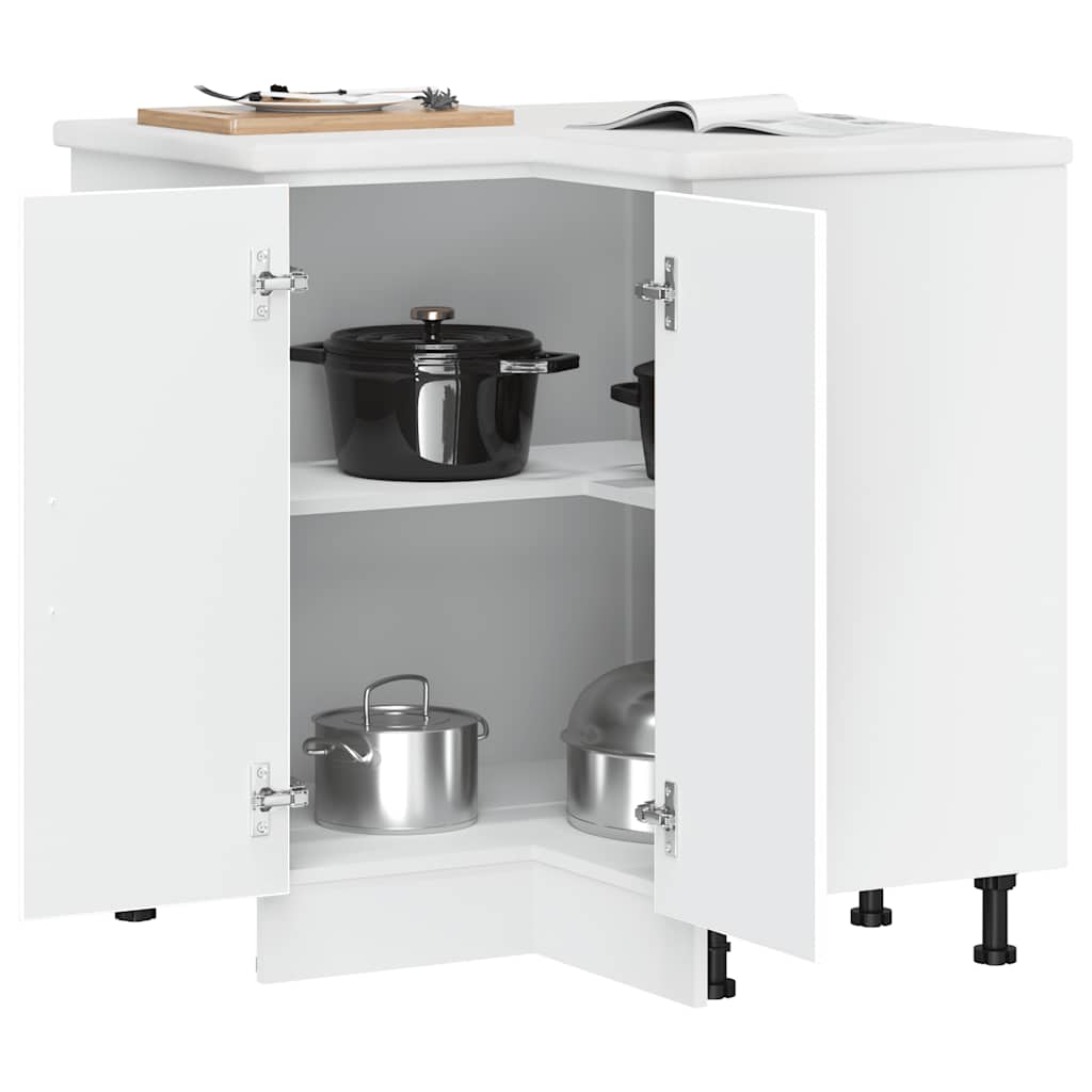 Lucca White Kitchen Corner Base Cabinet
