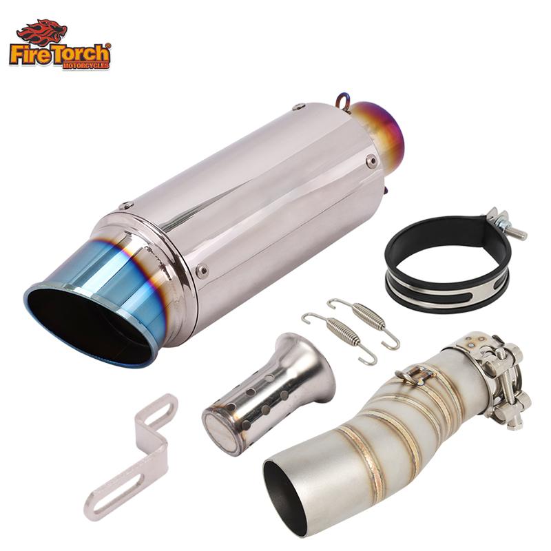 Slip On For CFMOTO 450MT 450 MT IBEX 450 2024 2025 Motorcycle Exhaust Escape Moto Systems Middle Link Pipe Carbon Fibe Muffler