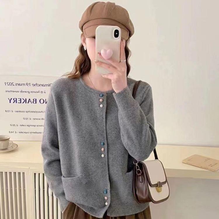 Popular Women Loose Knit Cardigan Small Top New Fashionable Western Style Sweater Jacket