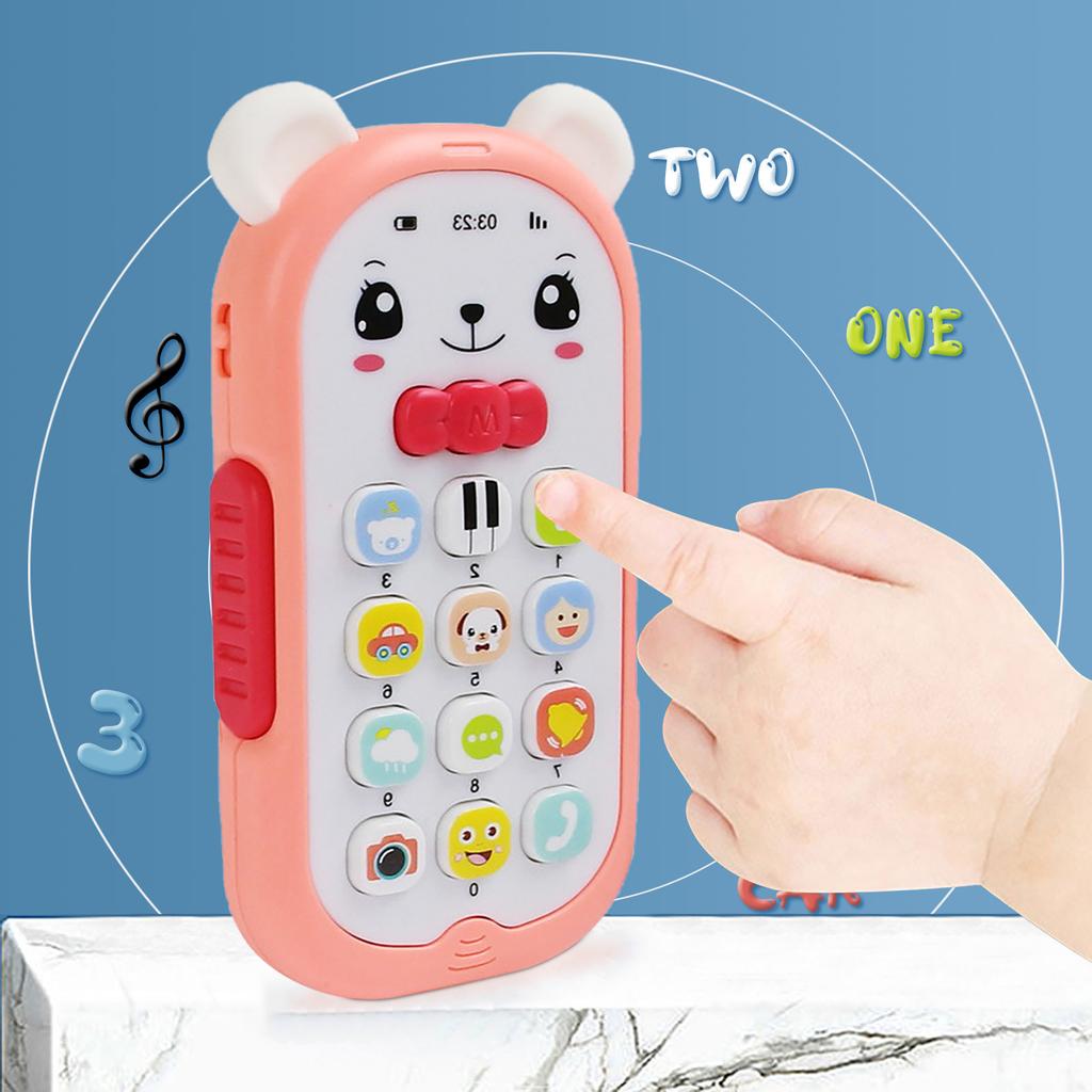 Baby Gutta-percha Toy Face Changing Music Mobile Phone