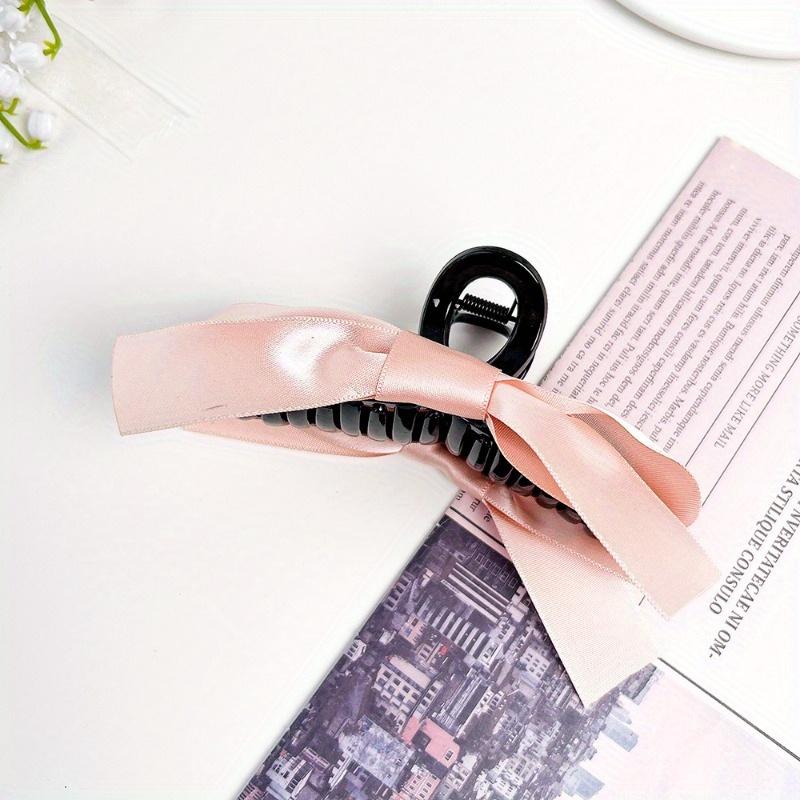 1pc Bow Hair Claw Clip Back of Head Half Tie Hair Clip Temperament Satin Hair Accessories for Women Girls