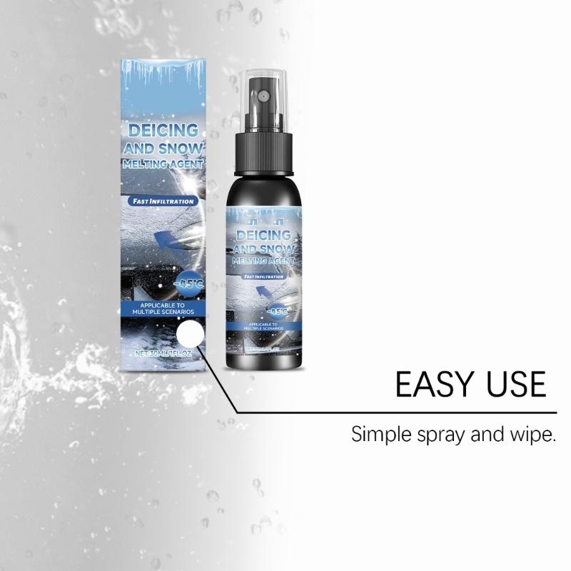 30ml Rapid Action Car Windshield Deicer Effective Ice Dissolving Formula Winter Auto Care Sprays for Vehicle Type