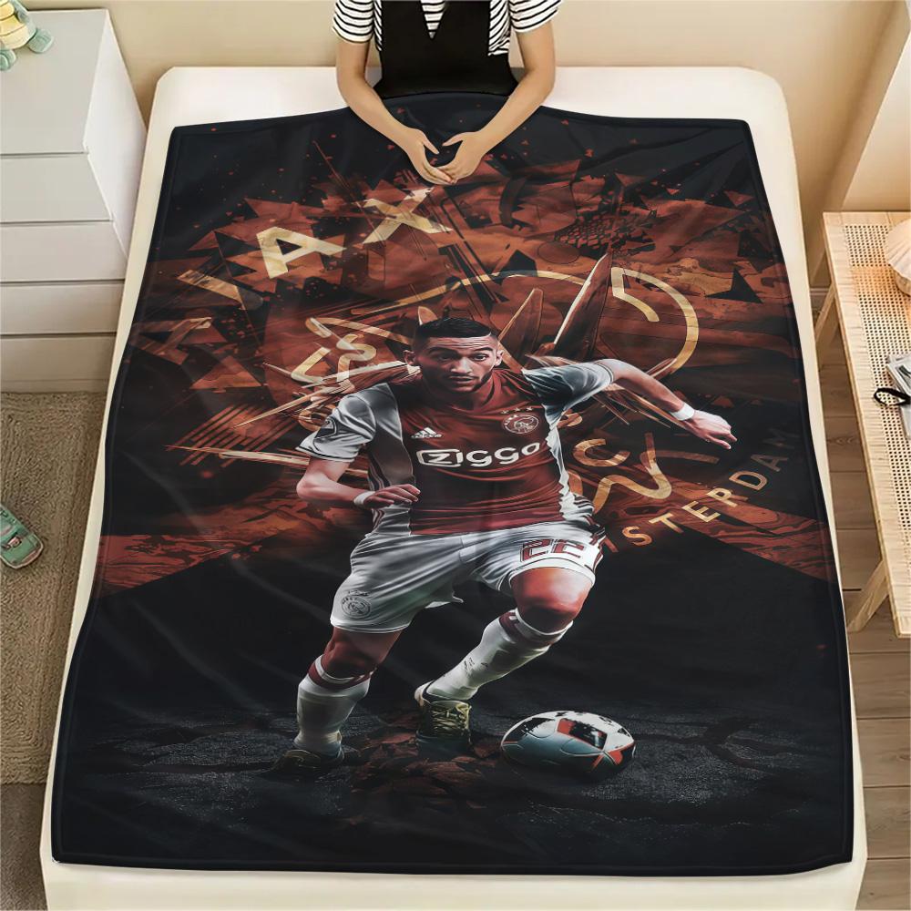 AFC Ajax Logo Print Flanelldecke, Hohe Qualität, Bequem für alle Jahreszeiten, Heimdekoration, Wärme und Komfort