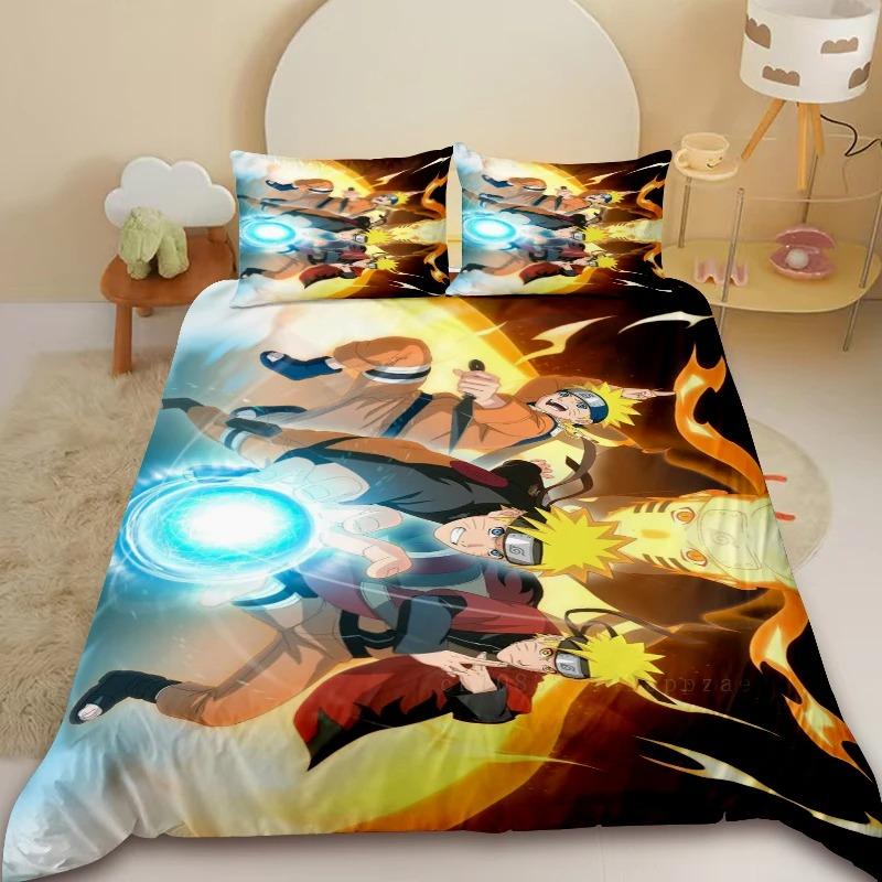 2/3pcs Duvet Cover Set Naruto Uzumaki Naruto Cartoon Bedding Set Comforter Cover for Bedroom Decor Queen King