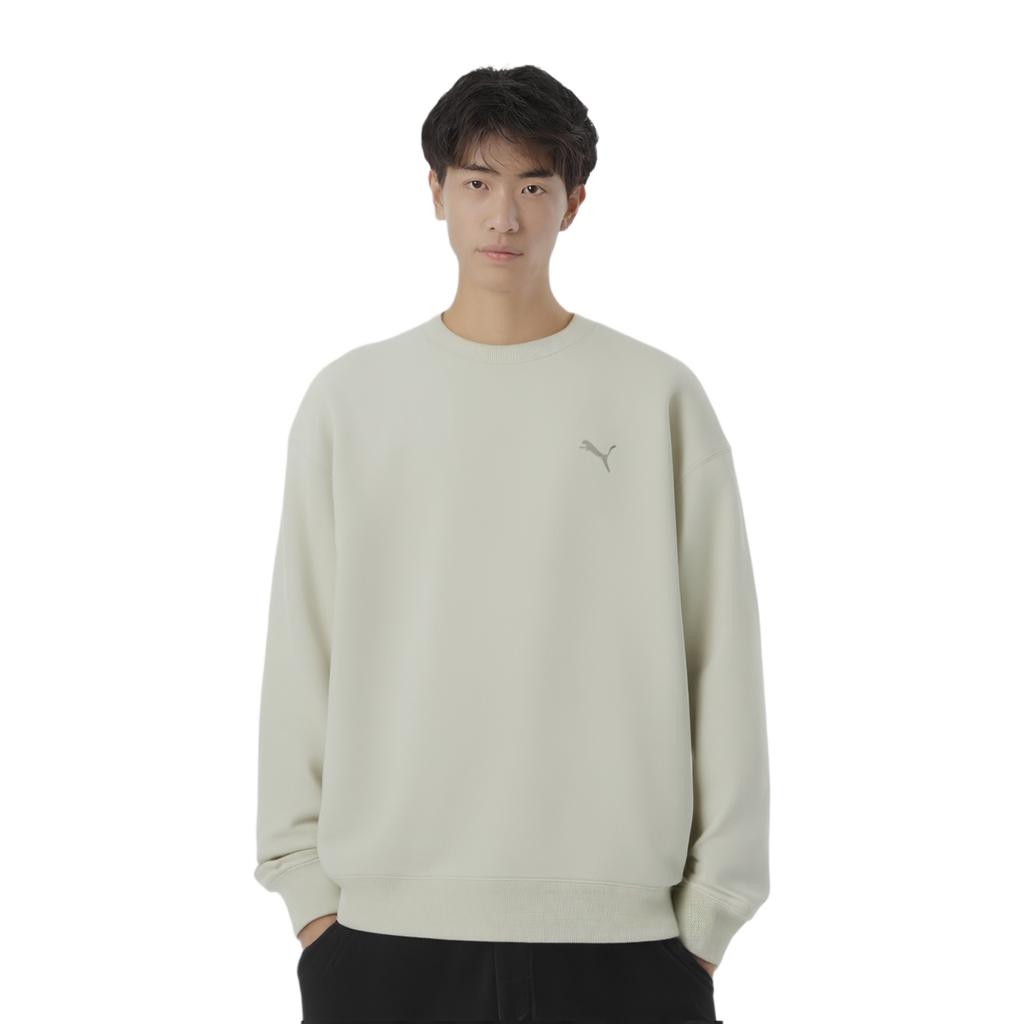 Puma Primeess Crew Fashion Einfaches Rundhals Langarm Sweatshirt Unisex Sweatshirt Schneeweiß 631385-87