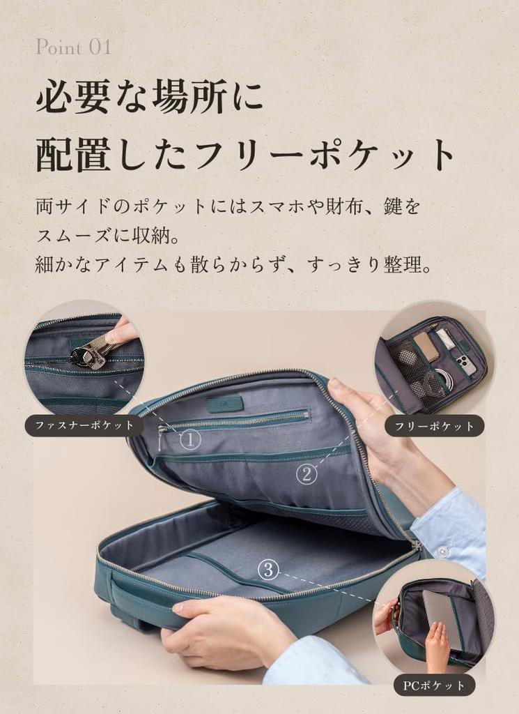 [LIB] Slim Backpack, Water-Repellent Original Leather, Genuine Cowhide Leather, Unisex, Slim, Fits 14-inch PCs (Hole Black)