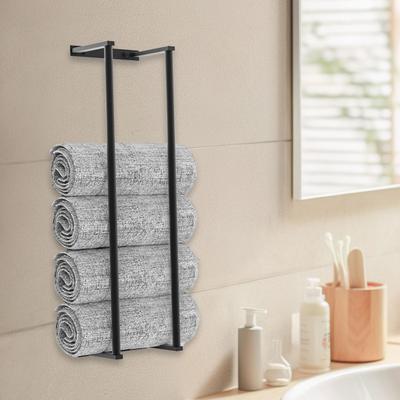 Towel Rack for Bathroom Wall Mounted Towel Rack Holds Rolled Towels Metal Towel Organizer for Small Bathrooms Guest Rooms RV