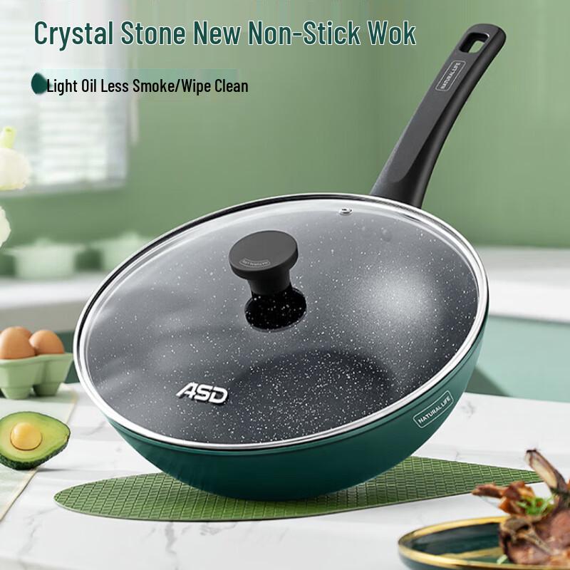 Aishida Avocado Green Non-Stick Wok