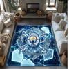 Manchester City Printed Flannel Area Rug Non Slip Soft Polyester Floor Carpet Indoor Decor Mat for Bedroom Living Room Sofa