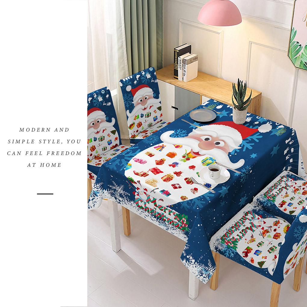 Christmas Themed Table Cloth Home Party Dining Table Cover Printed Tablecloth Holiday Ornament