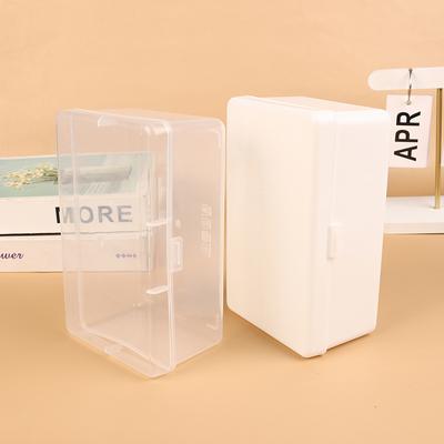 Ins White Transparent Flip Storage Box Home Organization Card Storage Case Sundries Stationery Desktop Dustproof Organizer