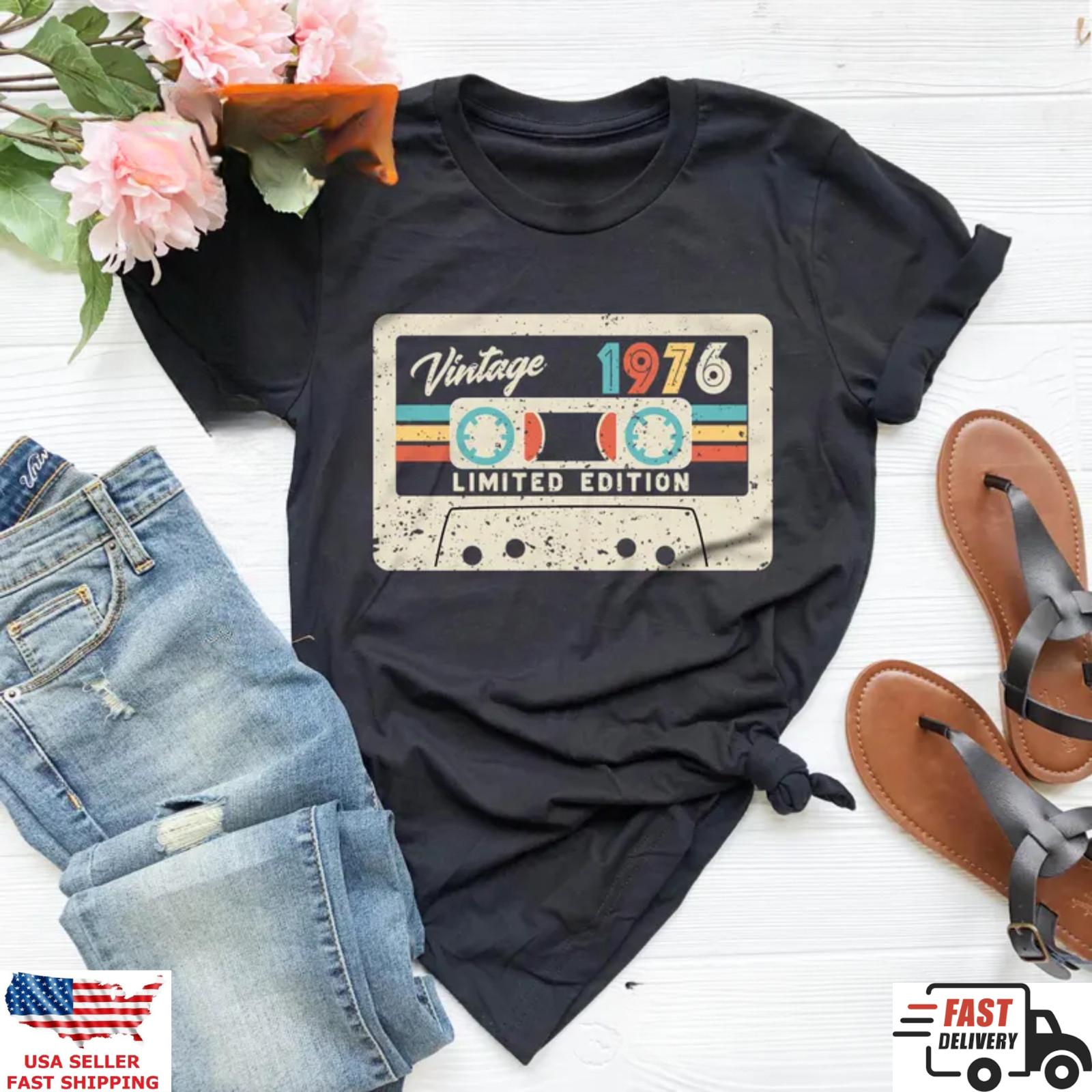 Retro 1976 Cassette Tape Shirt Vintage Birthday Tee Gift XXXXL
