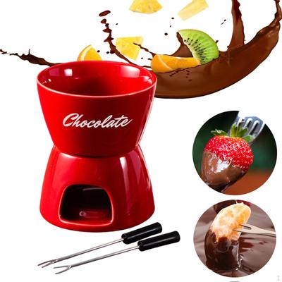 Κατσαρόλα Φοντύ Τυριού Λιωτήρας Σοκολάτας Μαγειρικά Σκεύη Κούπα Λιώσιμου Λιώστε με 1 Πιρούνι Ρεσώ για