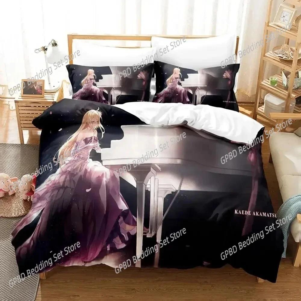 

Anime Danganronpa V3 Chiaki Nanami Beding Set 3D Printed Suitable for Bedrom Soft with Soft Fabric Duvet Cover Set With Pilowcases Home Textile 100*200cm Single