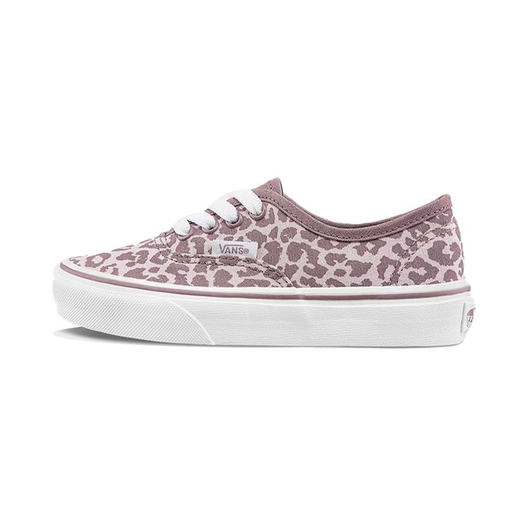 Vans Authentic Series Canvas Leopard Print Casual Low Top Kids Skate Shoes Kids Sneaker Pink Purple VN000WWX7V7