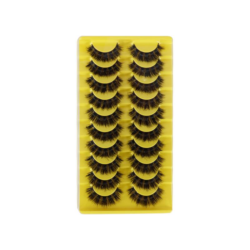 10 Pairs of 3D Fluffy Thick False Eyelashes - Natural Curling Style