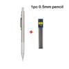 Full Metal Mechanical Pencil Set 0.3 0.5 0.7 0.9 1.3 2.0mm Art Drawing Automatic Pencil with Leads Office Kawaii School Supplies