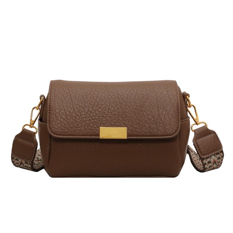 Small Bag Women's New Wide Shoulder Strap Messenger Bag Fashionable Versatile Casual Small Square Bag