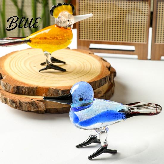 Künstlerische Glas-Tierornamente Handgeblasene Vogel-Figuren Bunte Mini-Statuen Kunstgeschenke für Liebhaber Teetisch Bücherregal Heim-Schreibtisch-Dekor Kristall