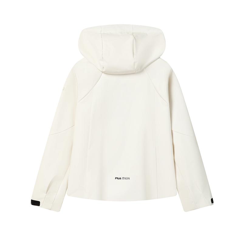 Fila White Fashionable Personality Simple Classic Retro Sports Casual Versatile Comfortable Hooded Loose Woven Jacket Women Jackets F11W613701FIV