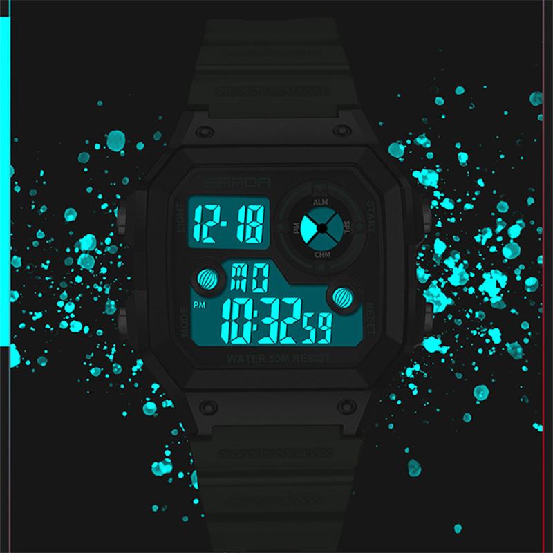 Mens Fashion Led Digital Watch Student Sports Multifunction Electronic Watch Female Clock Gift
