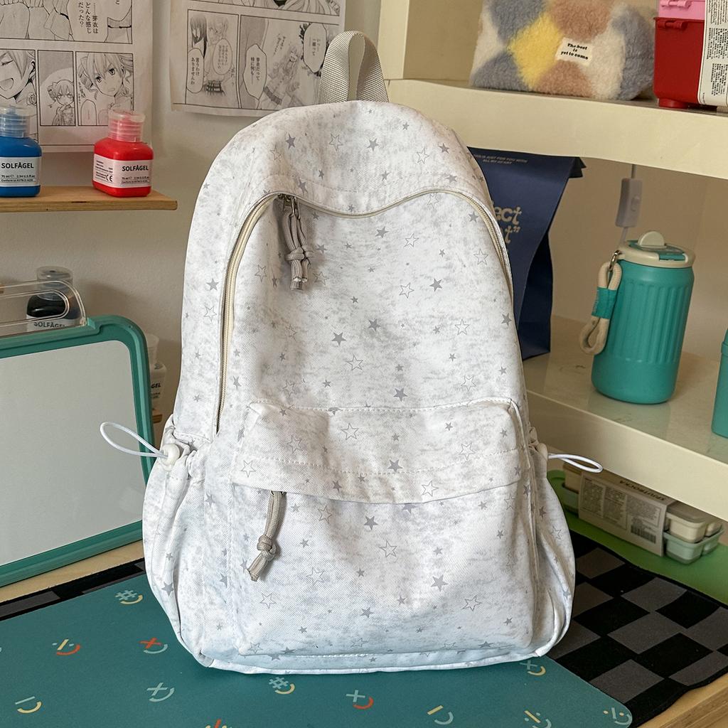 Schoolbag New Ins Wind Star Backpack Female Students Cute Large Capacity Schoolbag Junior High School Student Leisure Travel Backpack